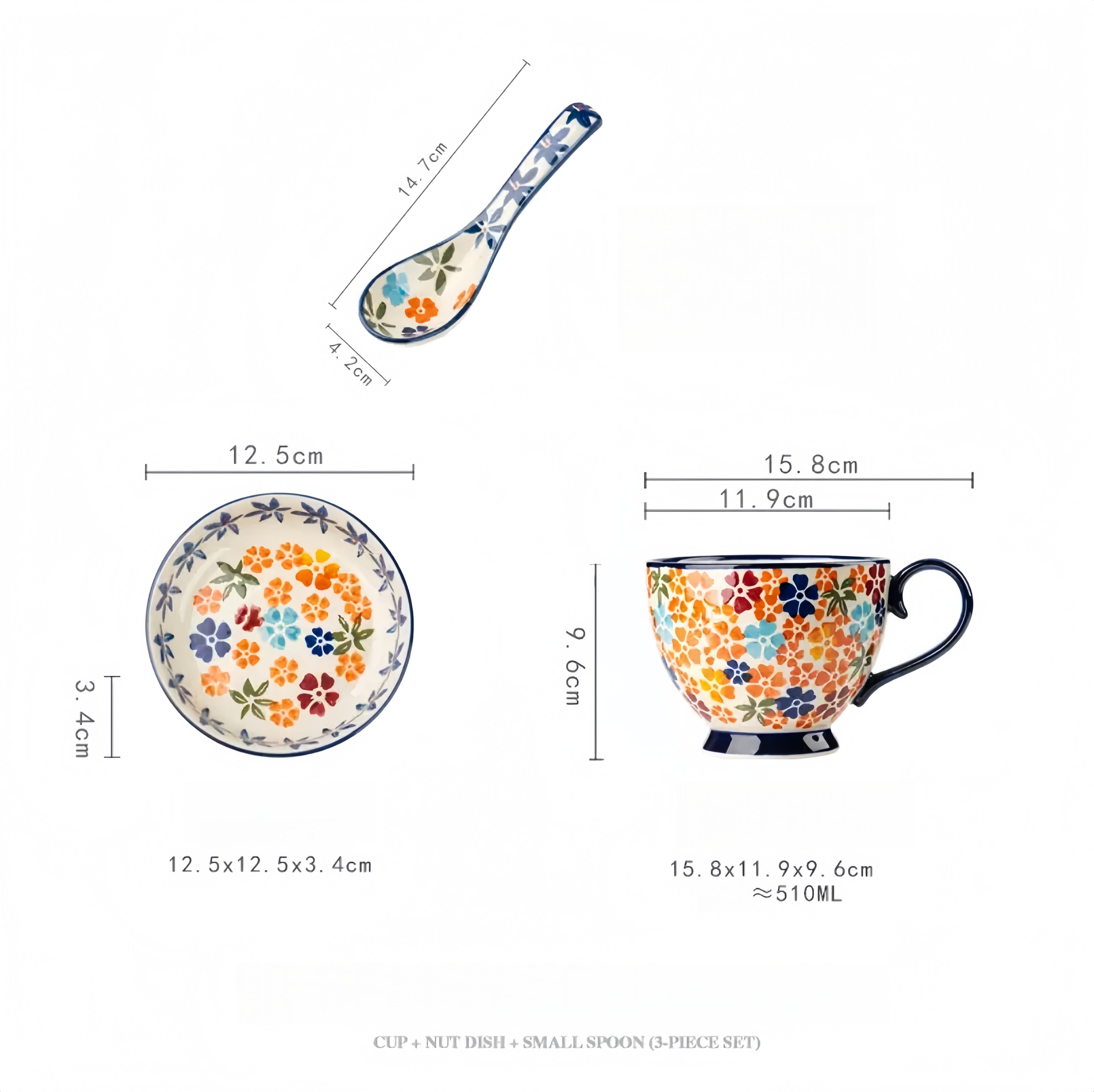 Large Capacity Enamel Mug, Milk & Oatmeal Breakfast Cup - Ceramic Home Drinkware