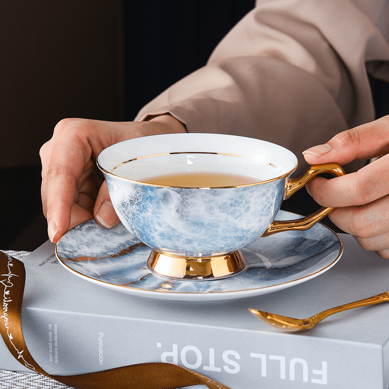 Luxury European Vintage Ceramic Coffee Cup - Elegant Minimalist Premium Home Mug | Light Luxury High-End Drinkware