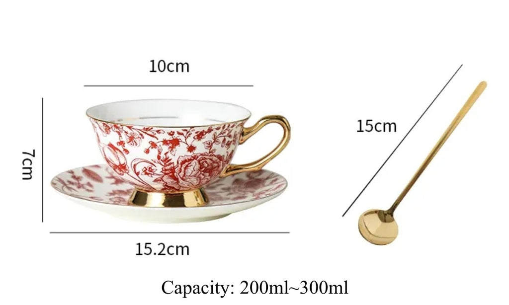 Jingdezhen Bone China Coffee Cup Set- Luxury Bridal Shower Gift for BFF