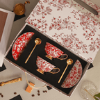 Jingdezhen Bone China Coffee Cup Set- Luxury Bridal Shower Gift for BFF