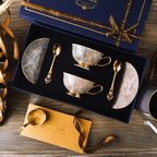 Premium Luxury Ceramic Coffee Cup and Saucer Set - Elegant Gift Boxed Tea Cup for Sophisticated Home