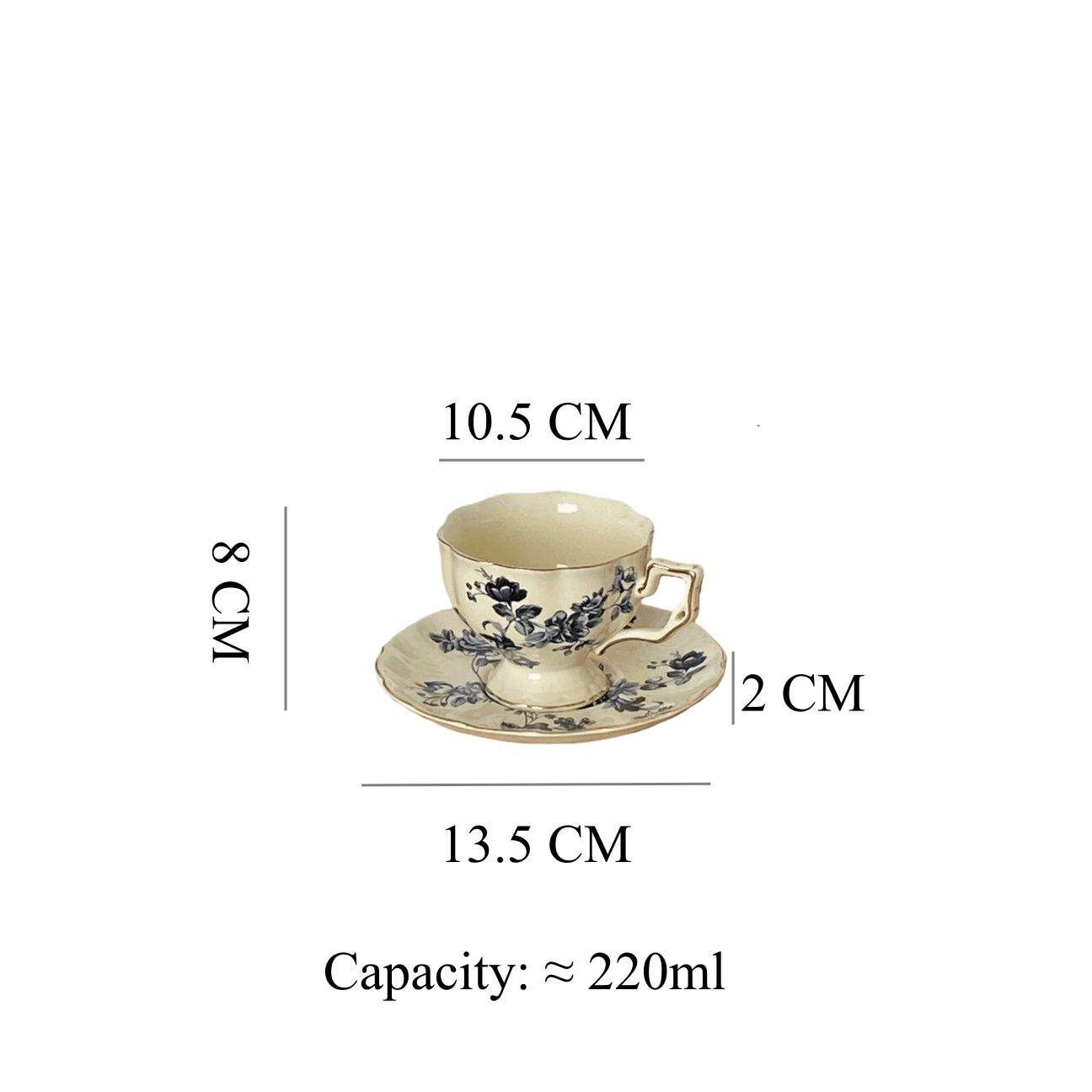 French Afternoon Tea Coffee Cup - European Elegant Cup and Saucer Set | High-End Birthday Gift
