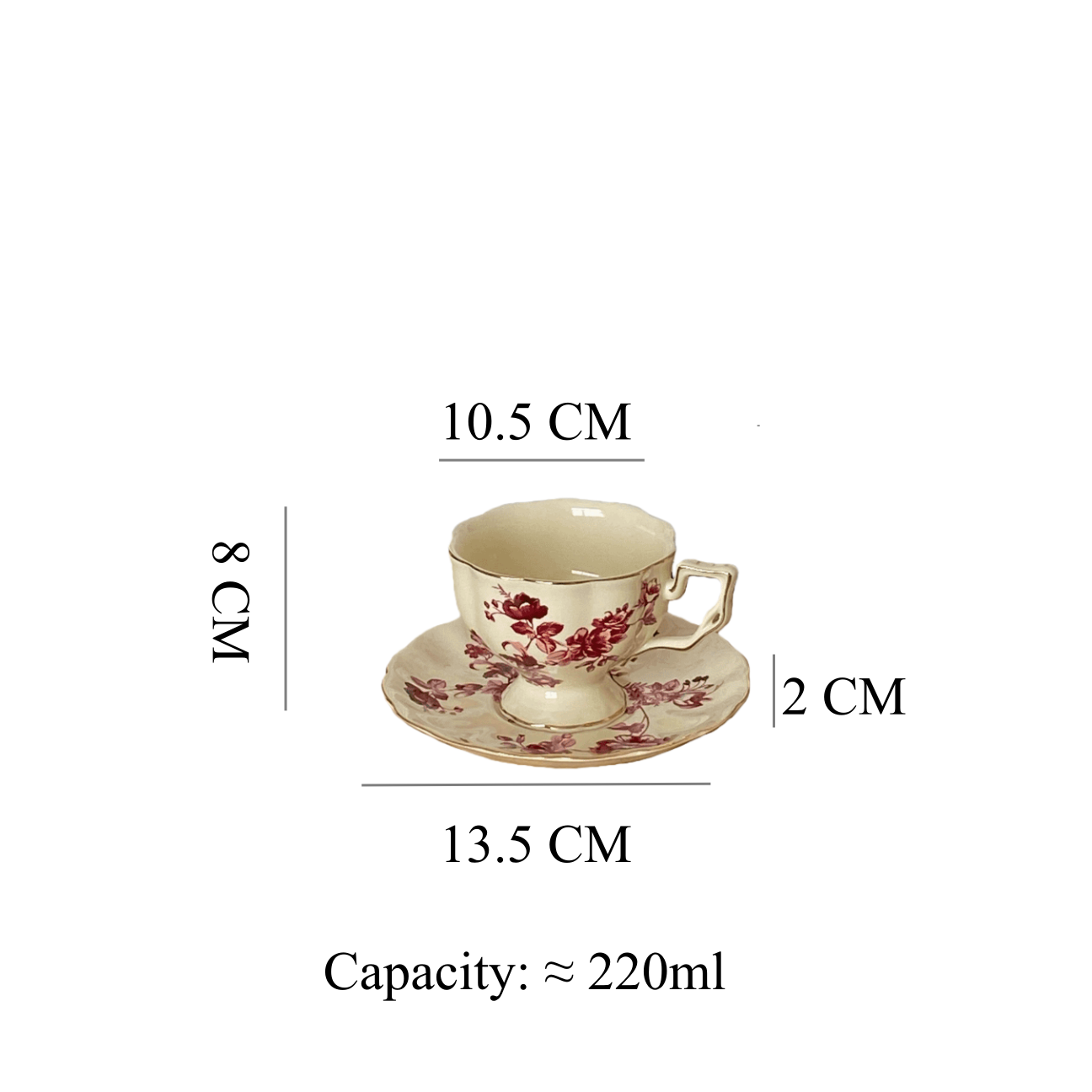 French Afternoon Tea Coffee Cup and Saucer Set - European Ceramic Tea Cup Gift Box