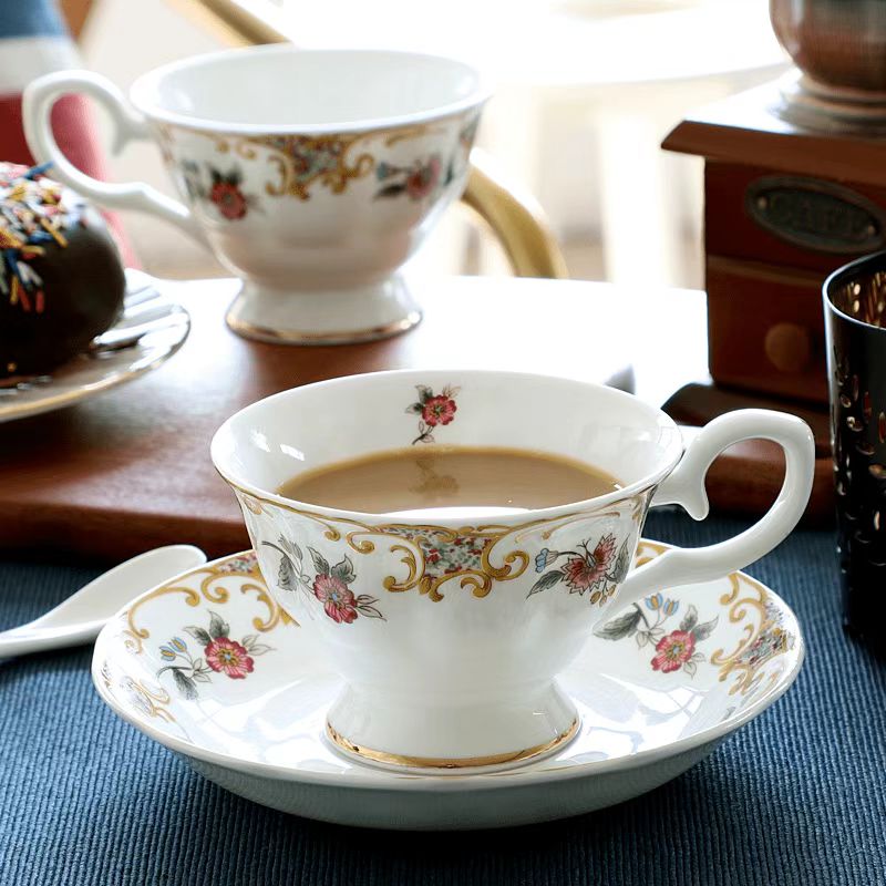 Bone China Tea Set, European Style English Tea Cup & Coffee Cup Set, Cottage Core Collection