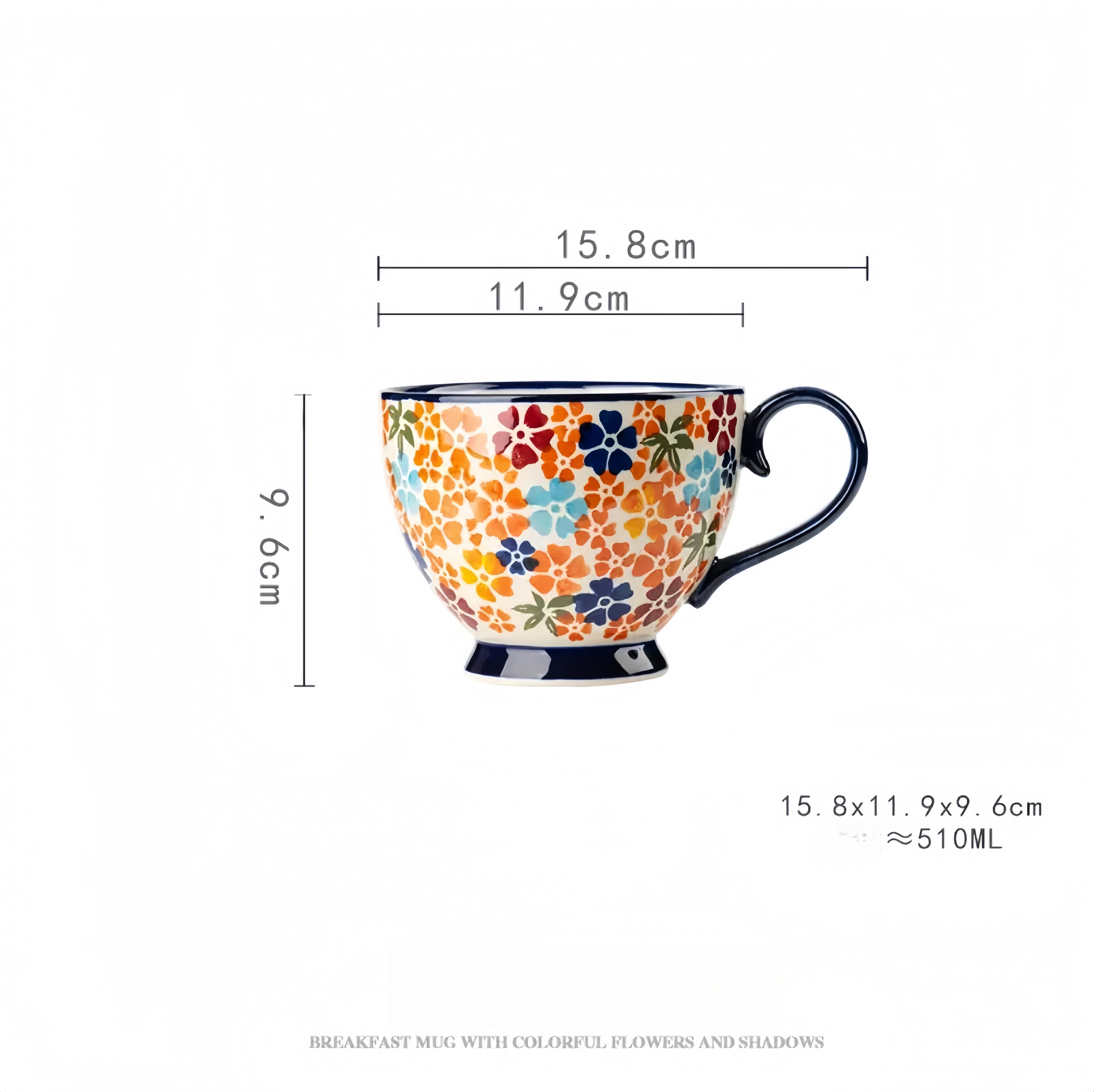 Large Capacity Enamel Mug, Milk & Oatmeal Breakfast Cup - Ceramic Home Drinkware