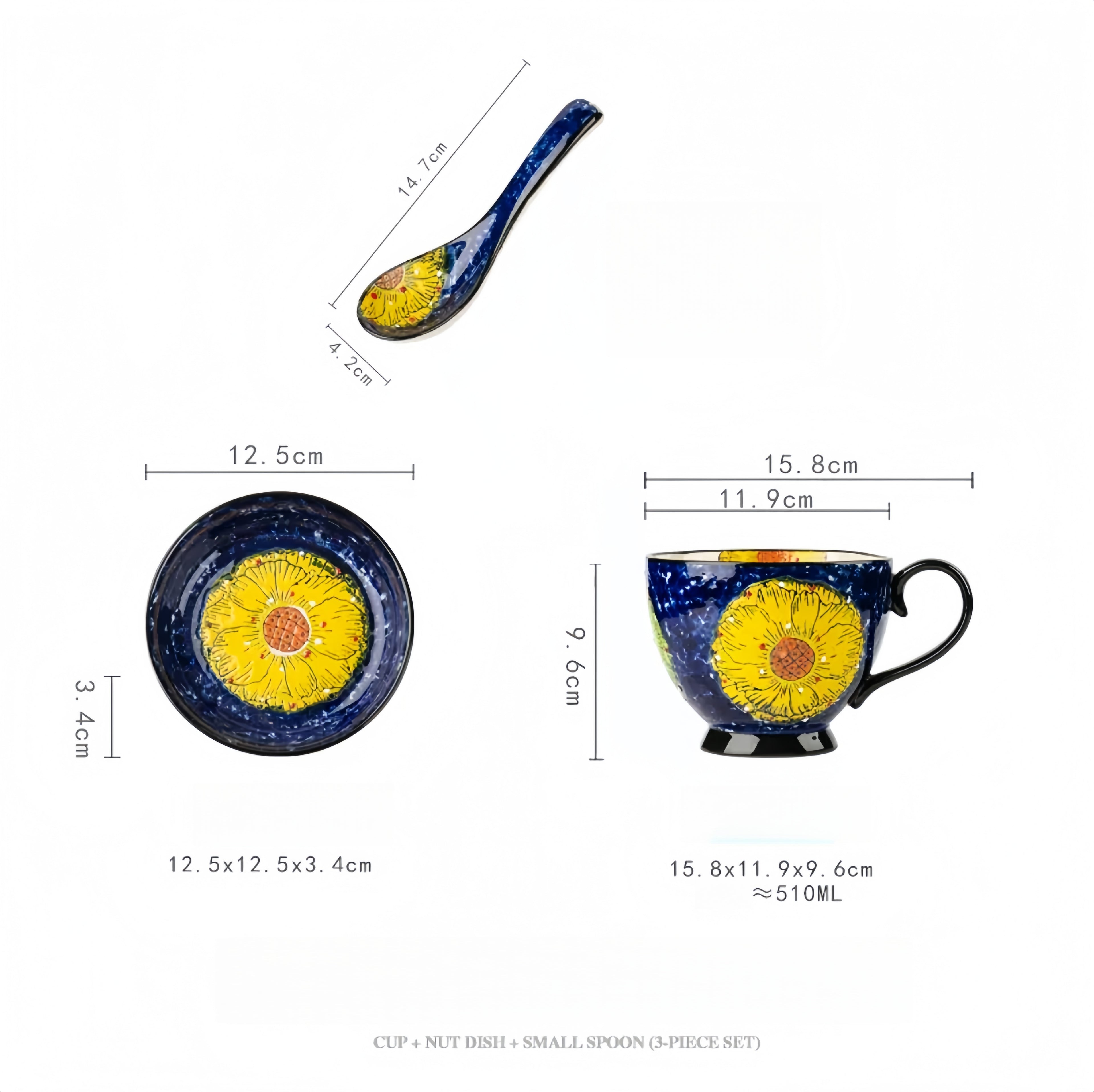 Large Capacity Enamel Mug, Milk & Oatmeal Breakfast Cup - Ceramic Home Drinkware