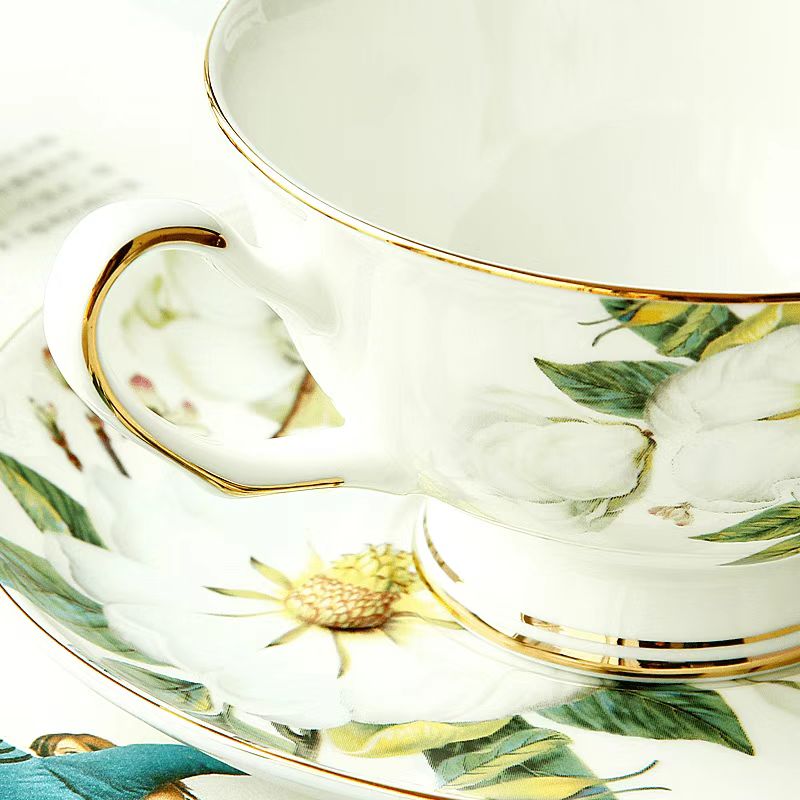 Bone China Tea Set, English Afternoon Tea Set, Luxury Ceramic Coffee Cup & Saucer Set