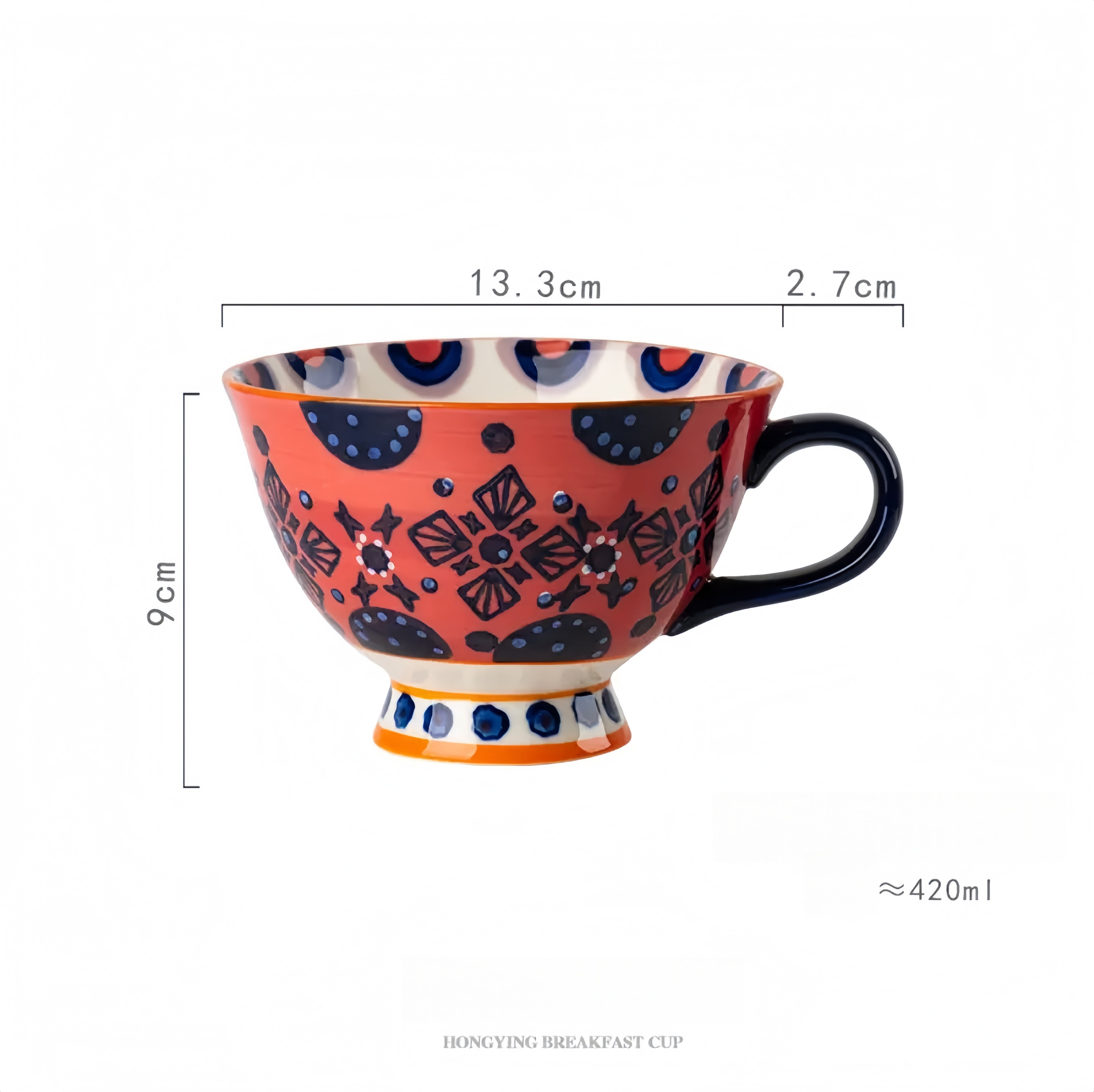 Large Capacity Ceramic Mug, Nordic Ins Style Coffee Cup for Women