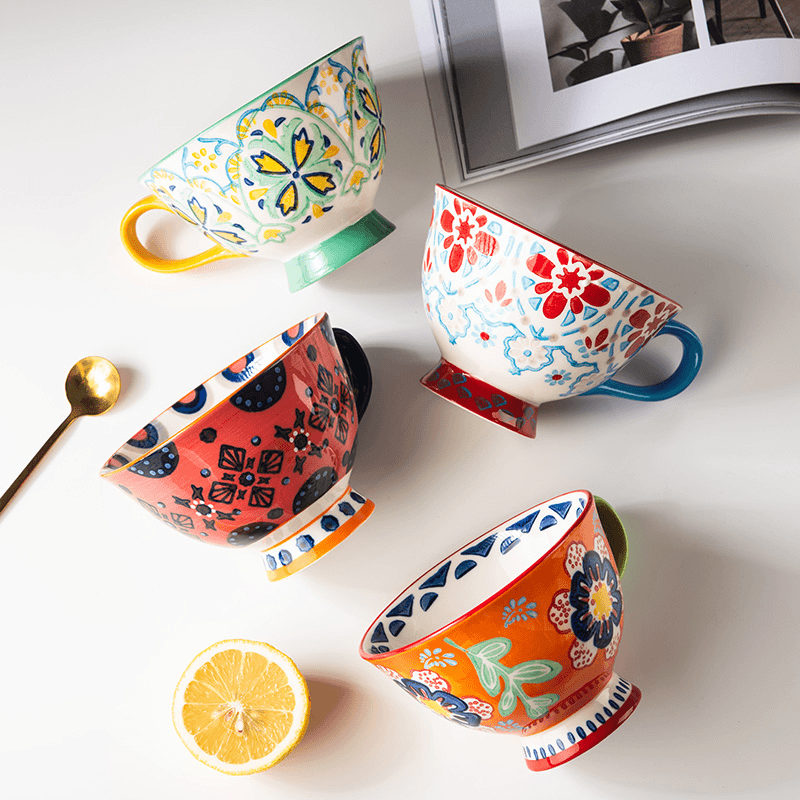 Large Capacity Ceramic Mug, Nordic Ins Style Coffee Cup for Women