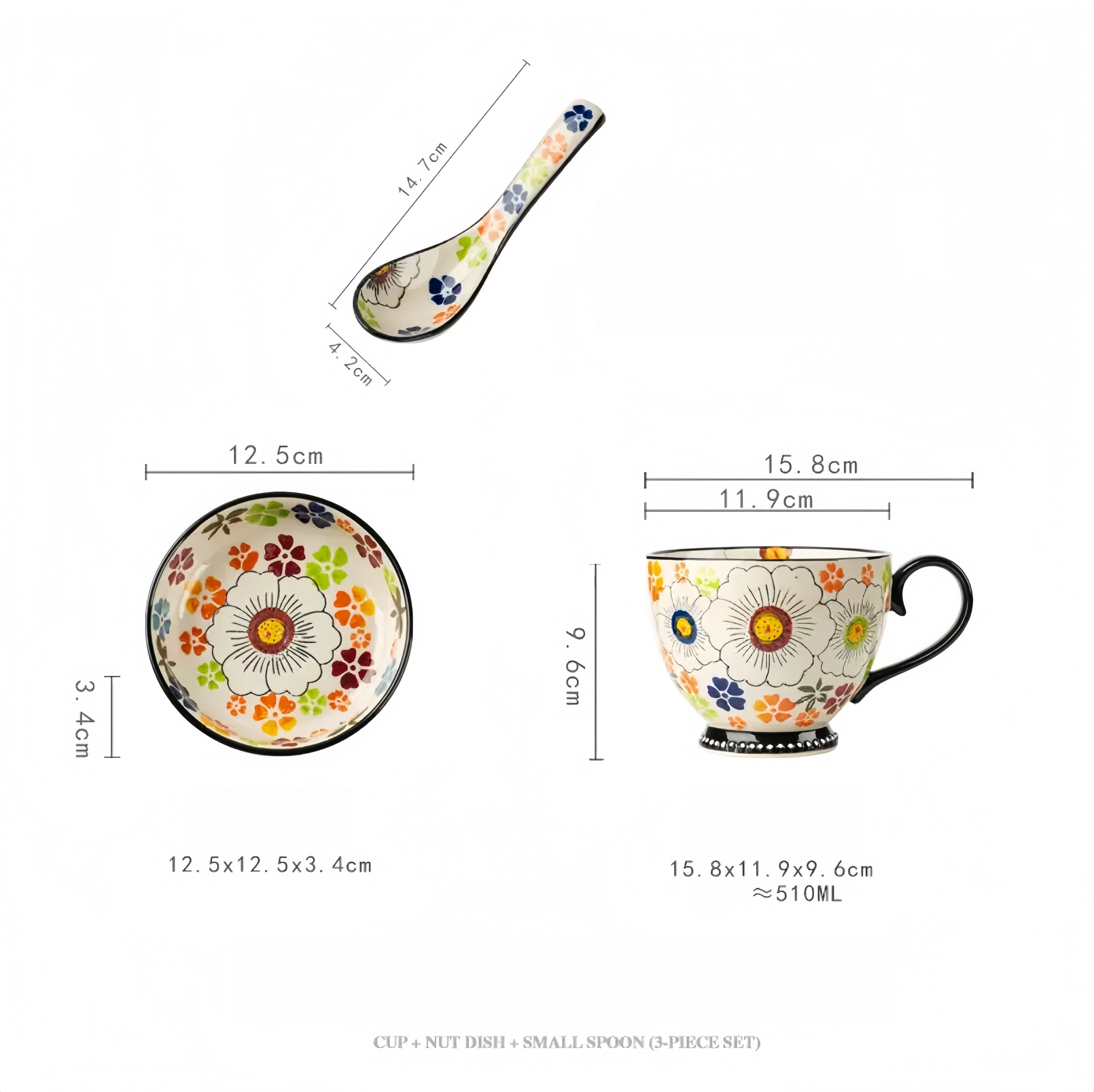 Large Capacity Enamel Mug, Milk & Oatmeal Breakfast Cup - Ceramic Home Drinkware