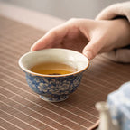 Antique Ru Porcelain Cup, Exquisite Floral Pattern - Personal Tea Ceremony Set