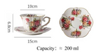 Aesthetic English Vintage Coffee Set, Gold Trim Ceramic Cup & Saucer-Afternoon Tea