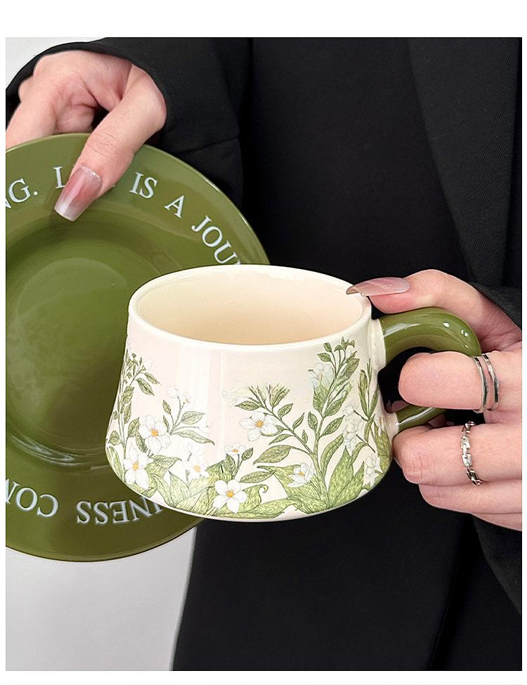 Elegant Lily of the Valley Coffee Set, Vintage Ceramic Homeware Mug & Saucer- Luxury Coffee Cups