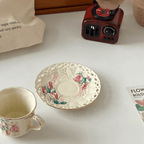 Vintage European Rose Trim Bone China Coffee Cup and Saucer Set - Afternoon Tea Gift Box | Elegant Hostess Gift Drinkware