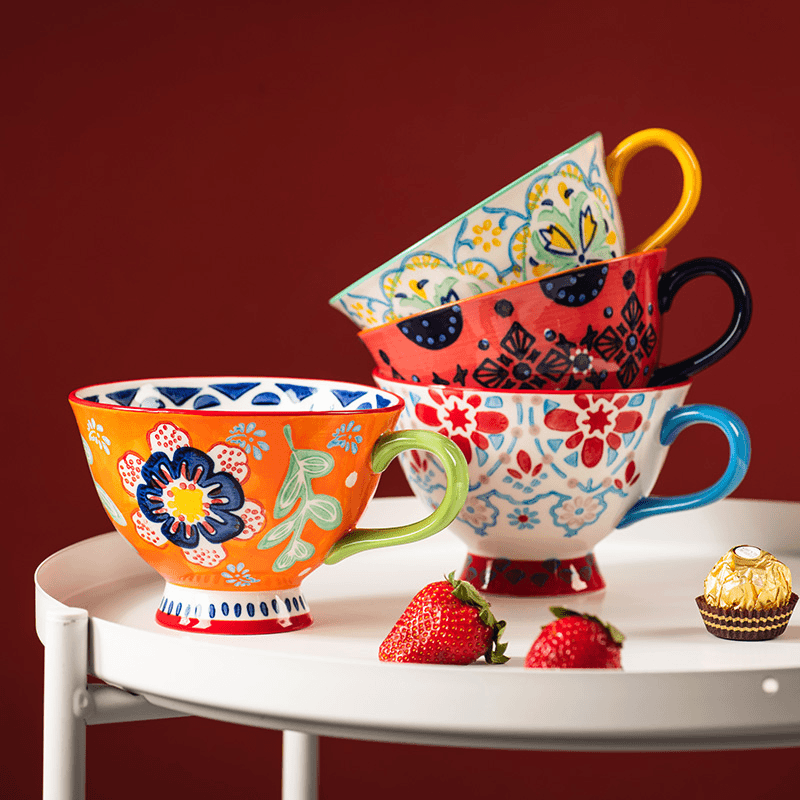 Large Capacity Ceramic Mug, Nordic Ins Style Coffee Cup for Women