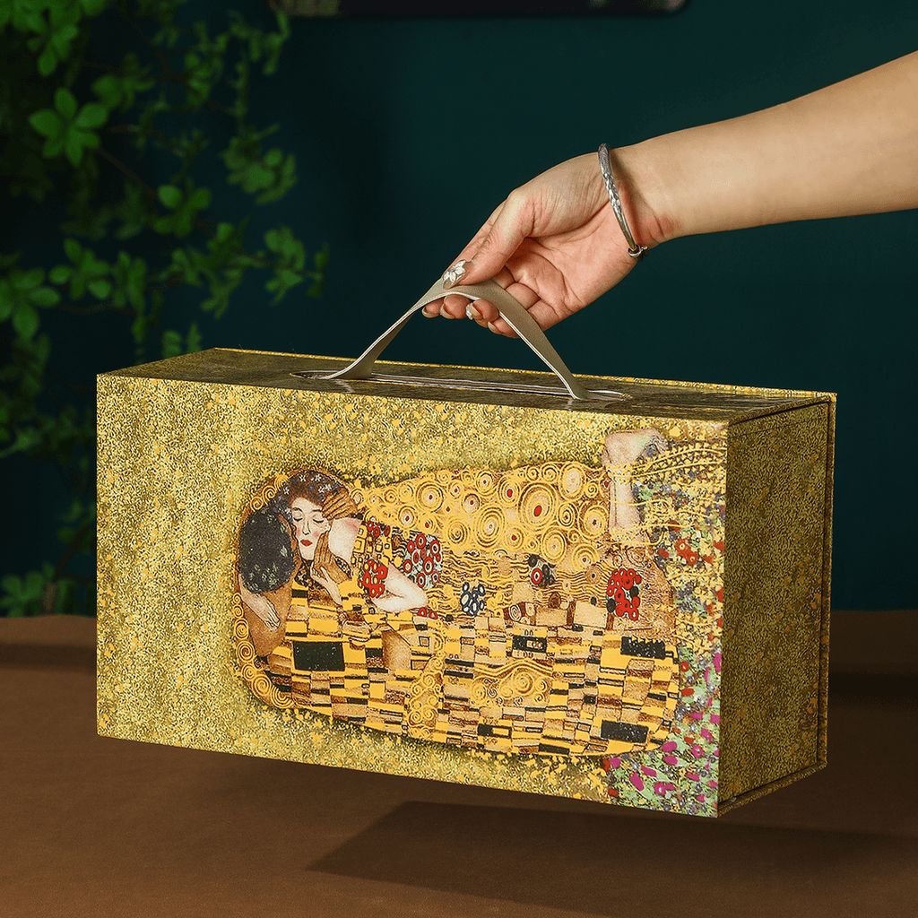 European Vintage Bone China Coffee & Tea Cup - Hand-Painted Gold Famous Painting Gift Box - Water Glass