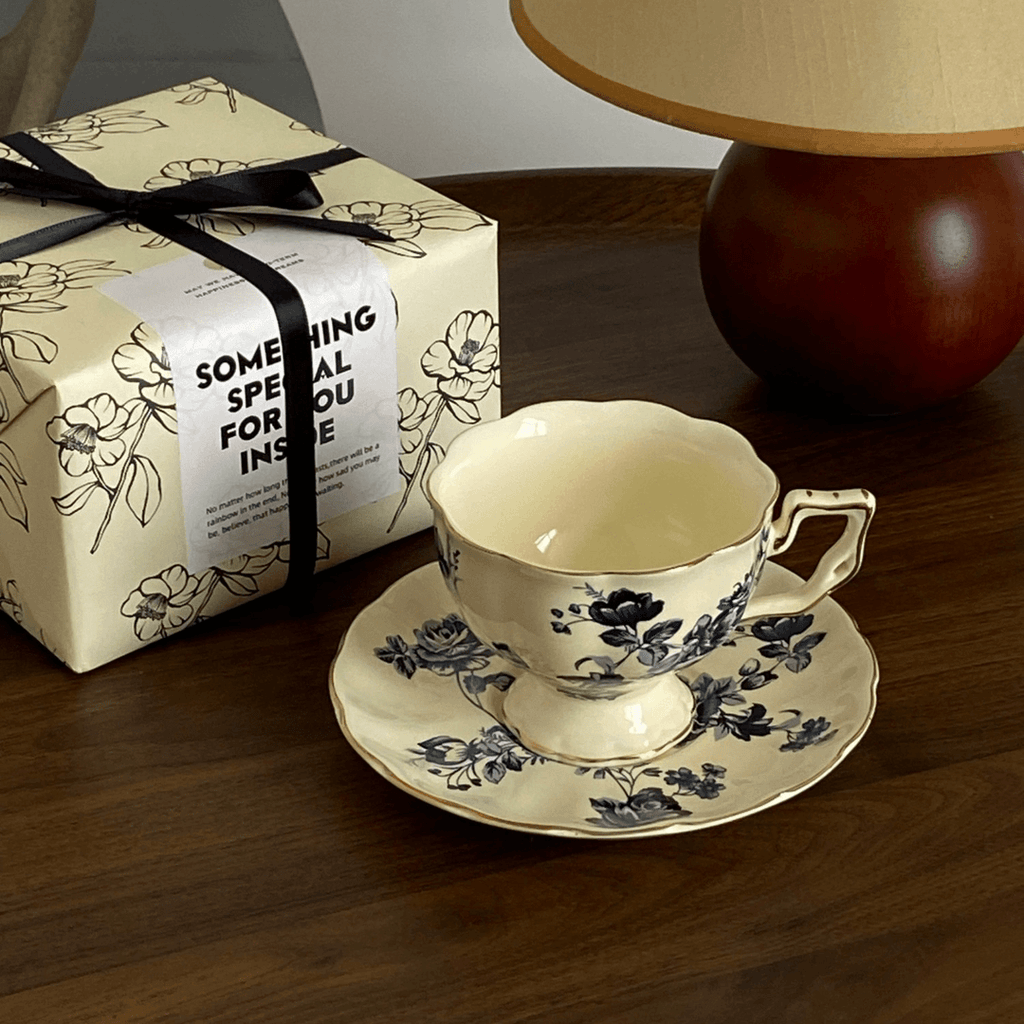 French Afternoon Tea Coffee Cup - European Elegant Cup and Saucer Set | High-End Birthday Gift