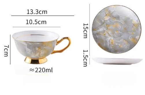 Premium Luxury Ceramic Coffee Cup and Saucer Set - Elegant Gift Boxed Tea Cup for Sophisticated Home