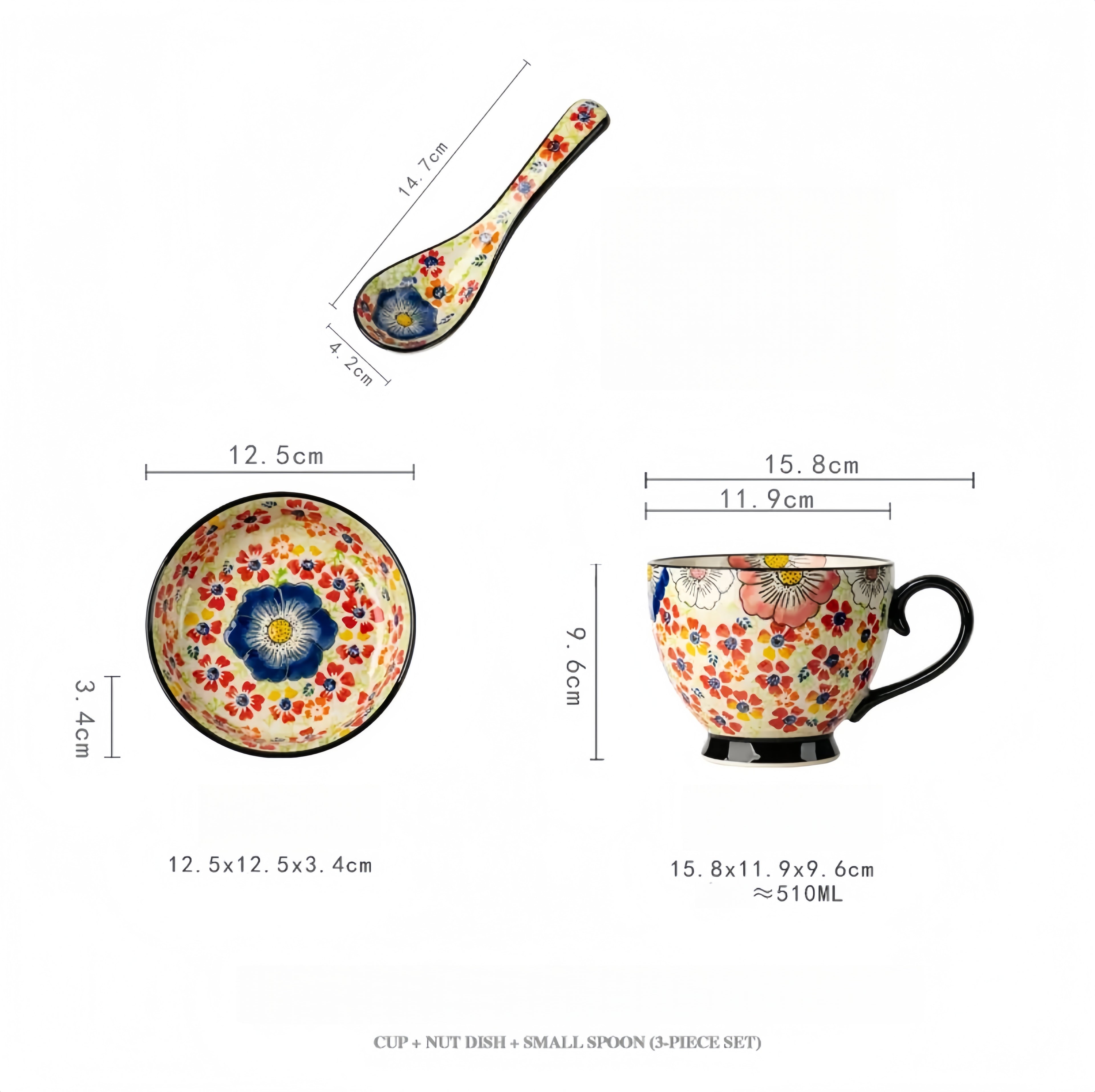 Large Capacity Enamel Mug, Milk & Oatmeal Breakfast Cup - Ceramic Home Drinkware