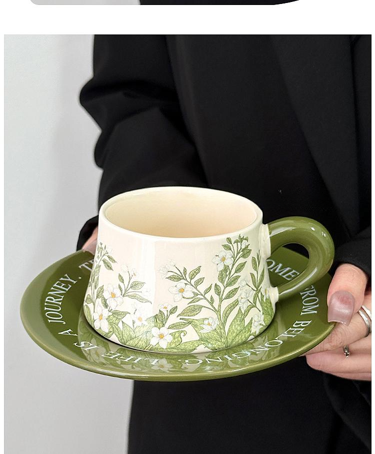 Elegant Lily of the Valley Coffee Set, Vintage Ceramic Homeware Mug & Saucer- Luxury Coffee Cups