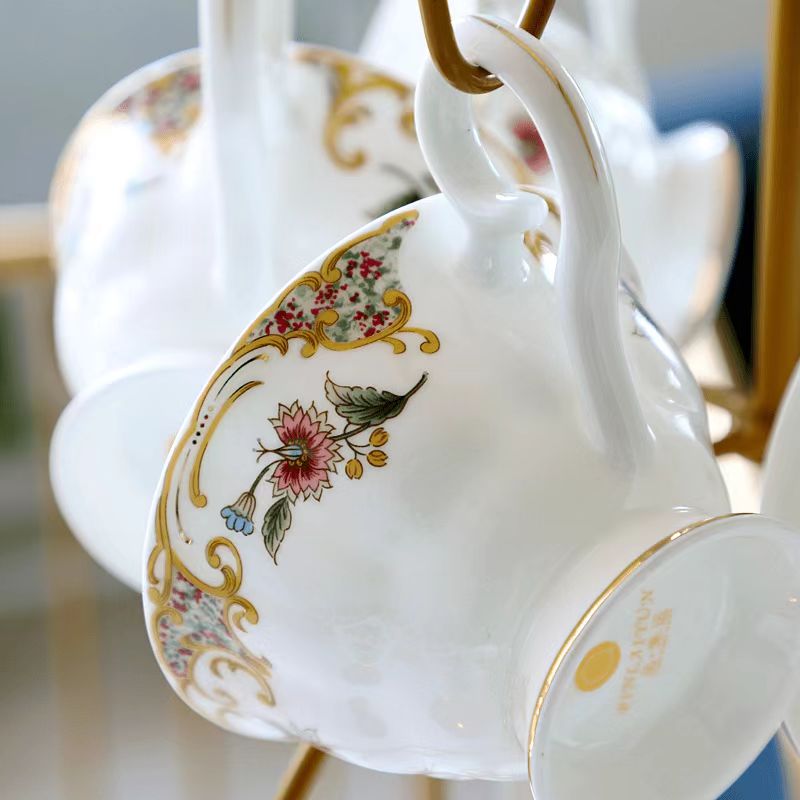 Bone China Tea Set, European Style English Tea Cup & Coffee Cup Set, Cottage Core Collection