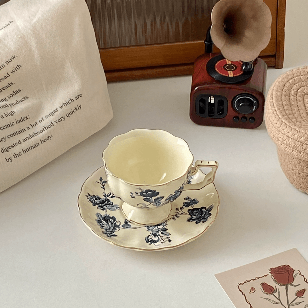 French Afternoon Tea Coffee Cup - European Elegant Cup and Saucer Set | High-End Birthday Gift