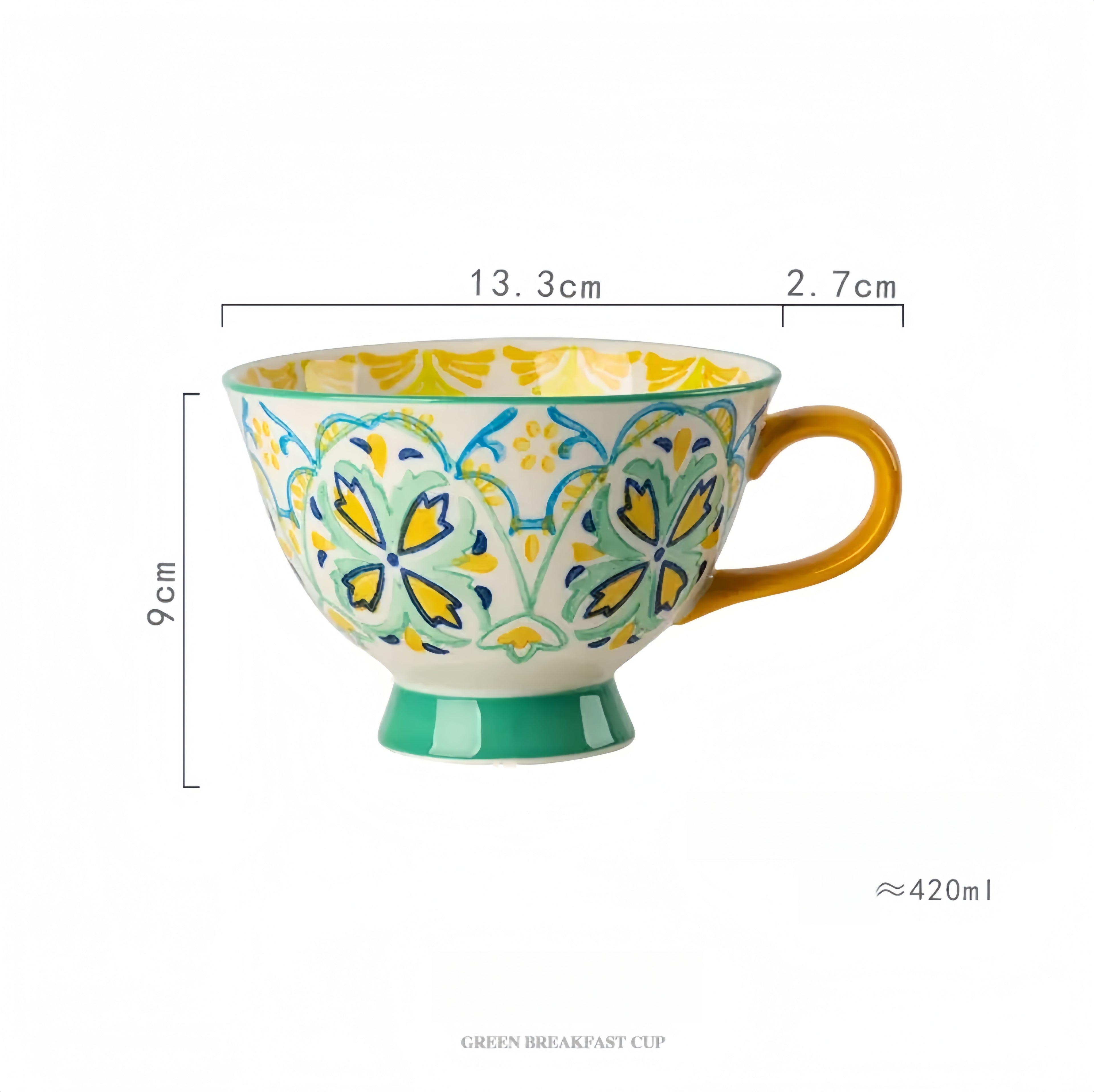 Large Capacity Ceramic Mug, Nordic Ins Style Coffee Cup for Women