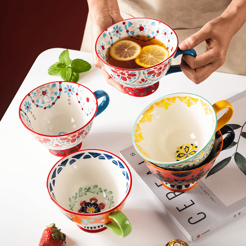 Large Capacity Ceramic Mug, Nordic Ins Style Coffee Cup for Women