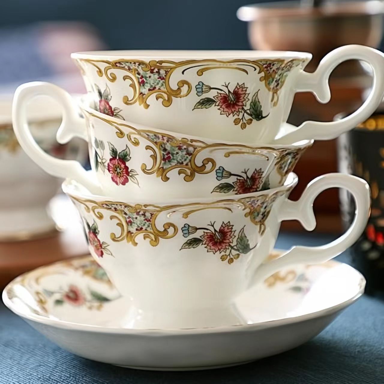 Bone China Tea Set, European Style English Tea Cup & Coffee Cup Set, Cottage Core Collection