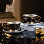 Vintage Bone China Coffee & Tea Cup Set - Premium Light Luxury European Gift Box
