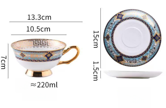Bohemian Elegant Bone China Coffee Cup &Mug - Light Luxury European High-End Tea Cup
