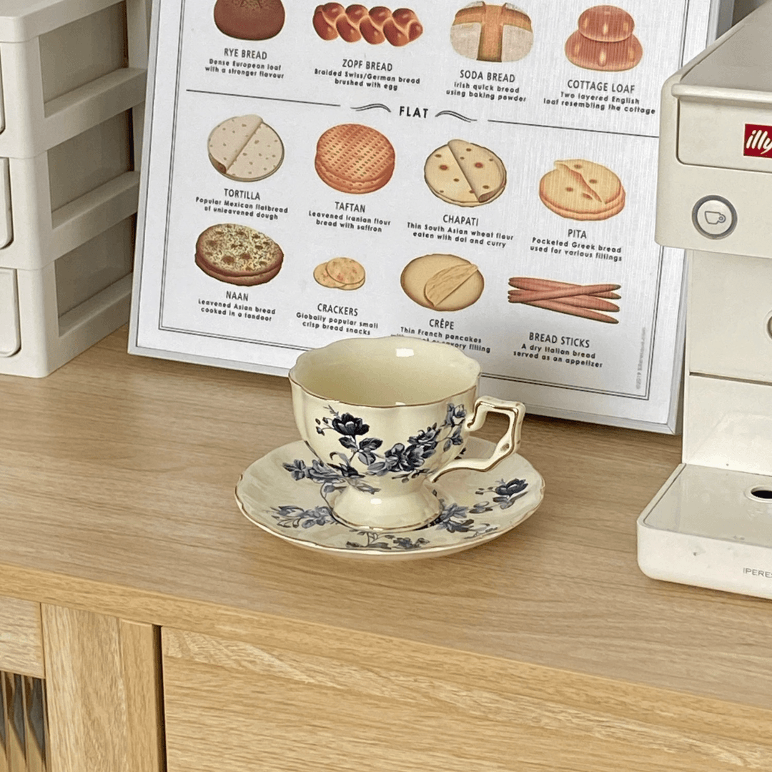 French Afternoon Tea Coffee Cup - European Elegant Cup and Saucer Set | High-End Birthday Gift