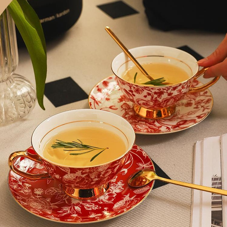 Jingdezhen Bone China Coffee Cup Set- Luxury Bridal Shower Gift for BFF