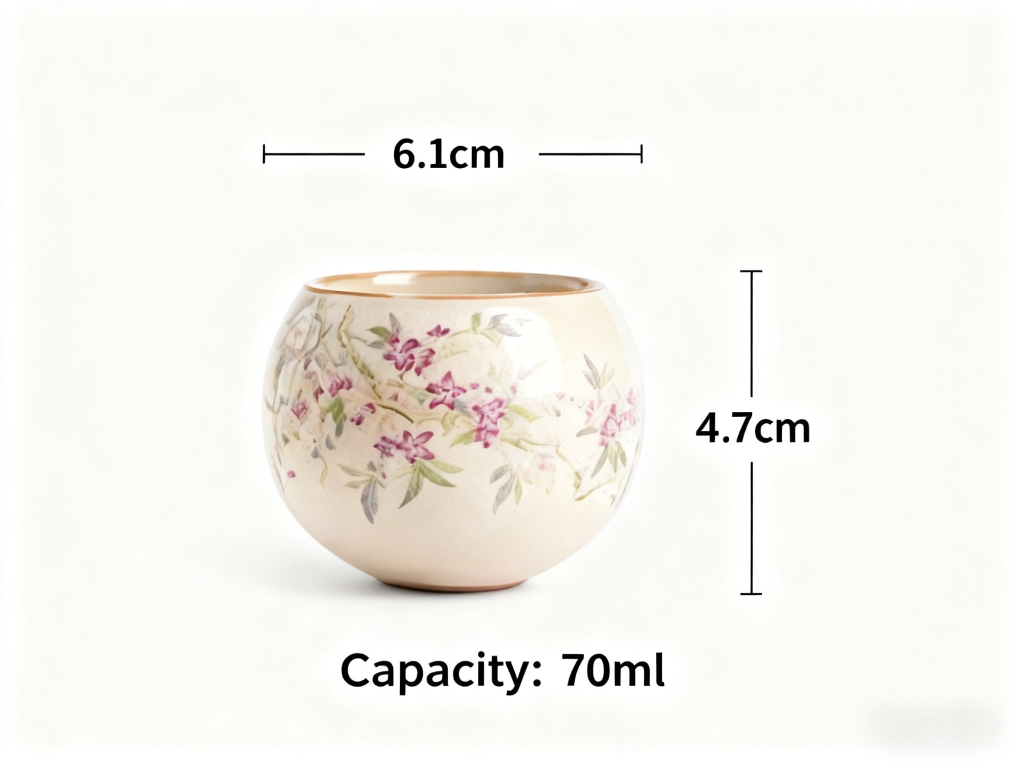 Contemporary Ru Yao Peach Blossom Egg Teacup, Yellow-Glazed Small Gongfu Tea Cup