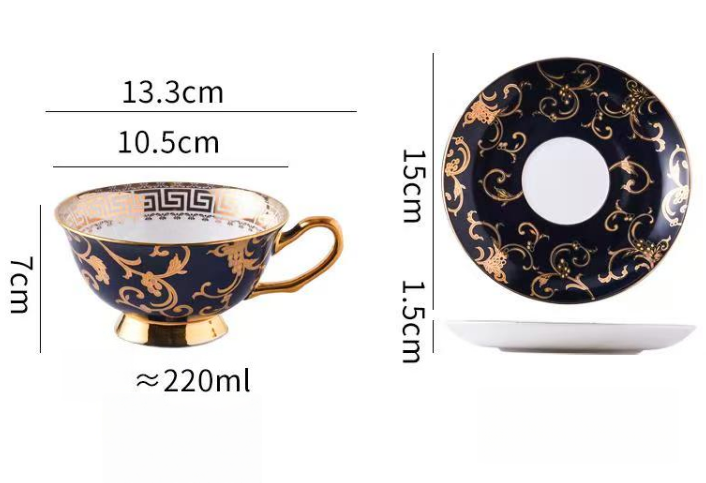 Vintage Bone China Coffee & Tea Cup Set - Premium Light Luxury European Gift Box