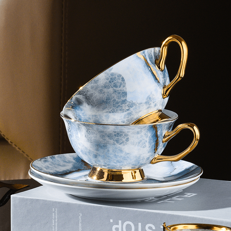 Luxury European Vintage Ceramic Coffee Cup - Elegant Minimalist Premium Home Mug | Light Luxury High-End Drinkware