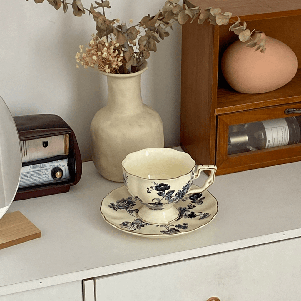 French Afternoon Tea Coffee Cup - European Elegant Cup and Saucer Set | High-End Birthday Gift