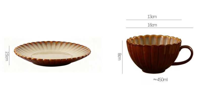 Glaze Transformation Ceramic Mug, Caramel Colored Coffee Cup with Handle